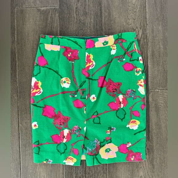 J. Crew Green Floral Pencil Skirt - Picture 3 of 5